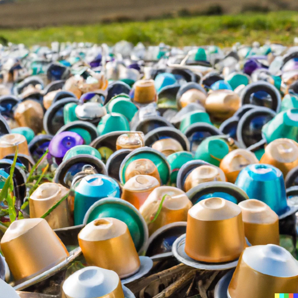 Miles de cápsulas de café Nespresso tiradas como basura en el campo