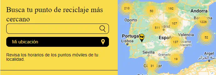 Puntos reciclaje Tassimo en España