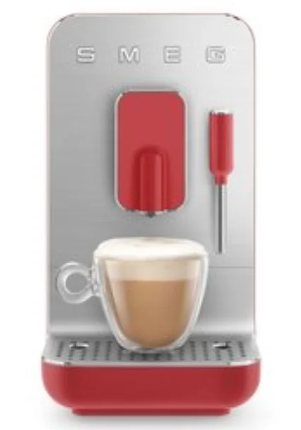 Cafetera superautomática Smeg BCC02RDMEU con vaporizador Roja